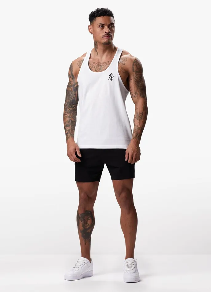 Gym King Vests Men Stringer Jersey Vest 8211 White