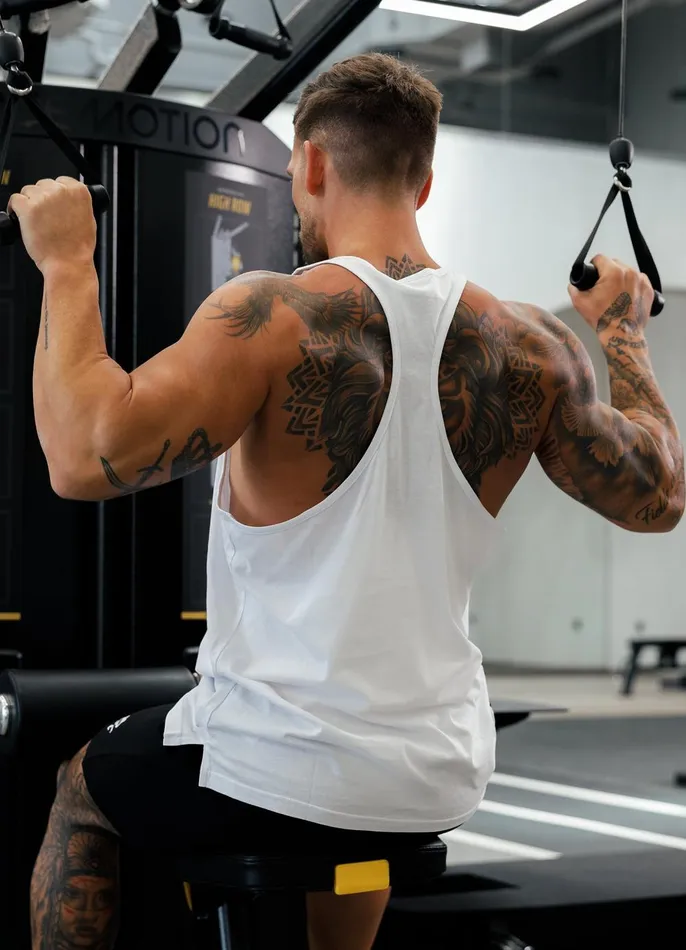 Gym King Vests Men Stringer Jersey Vest 8211 White