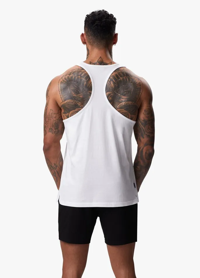 Gym King Vests Men Stringer Jersey Vest 8211 White