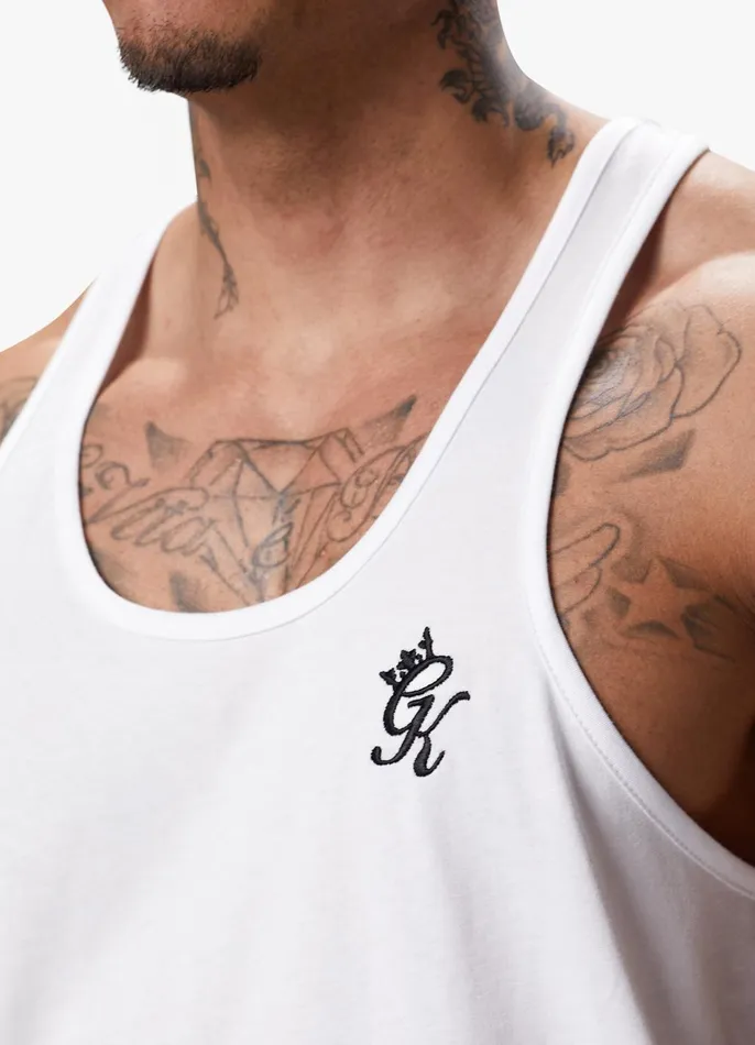 Gym King Vests Men Stringer Jersey Vest 8211 White