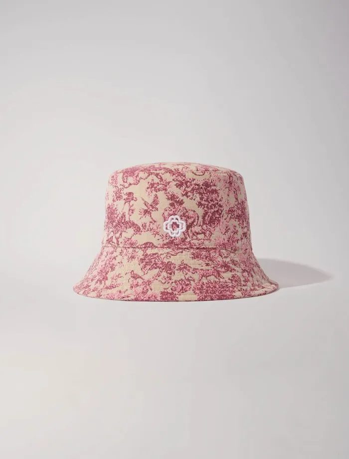Hats Women Maje Patterned Cotton Bucket Hat Pink Jungle Canvas