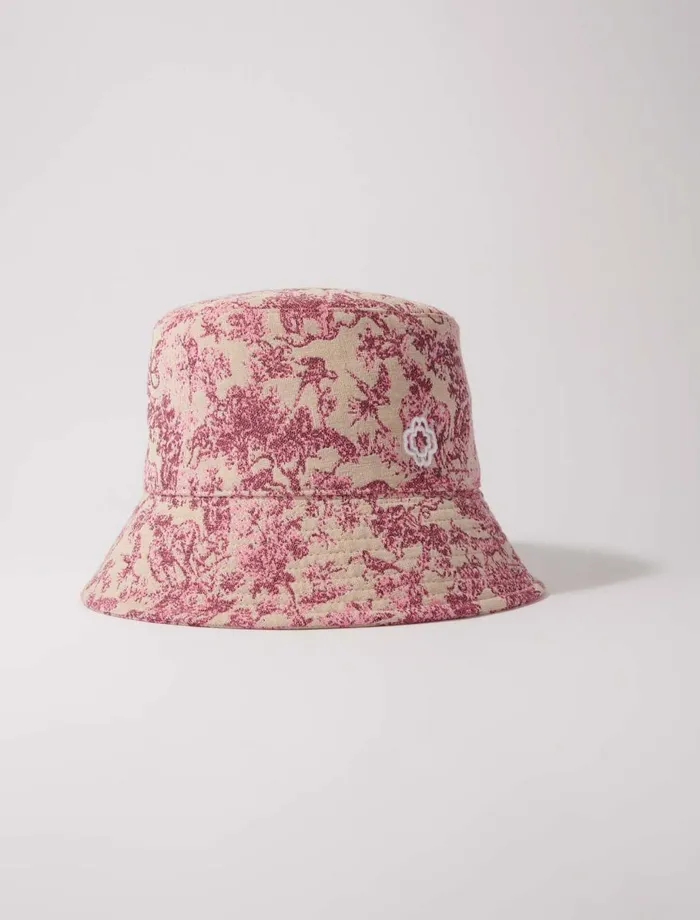 Hats Women Maje Patterned Cotton Bucket Hat Pink Jungle Canvas