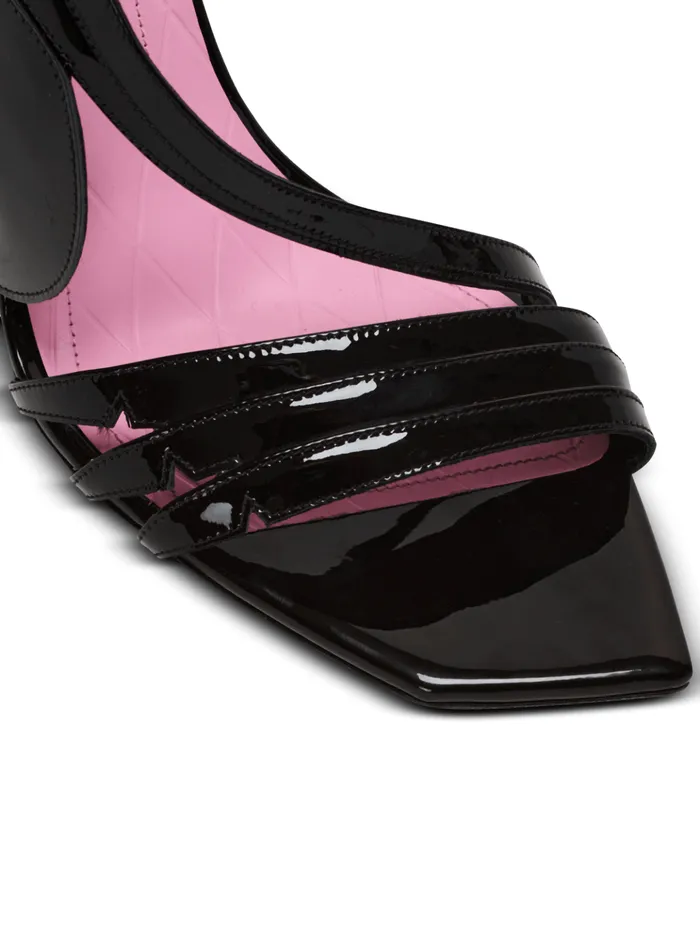 Heeled Eden Sandals In Patent Leather Black Women Balmain High Heels and Pumps