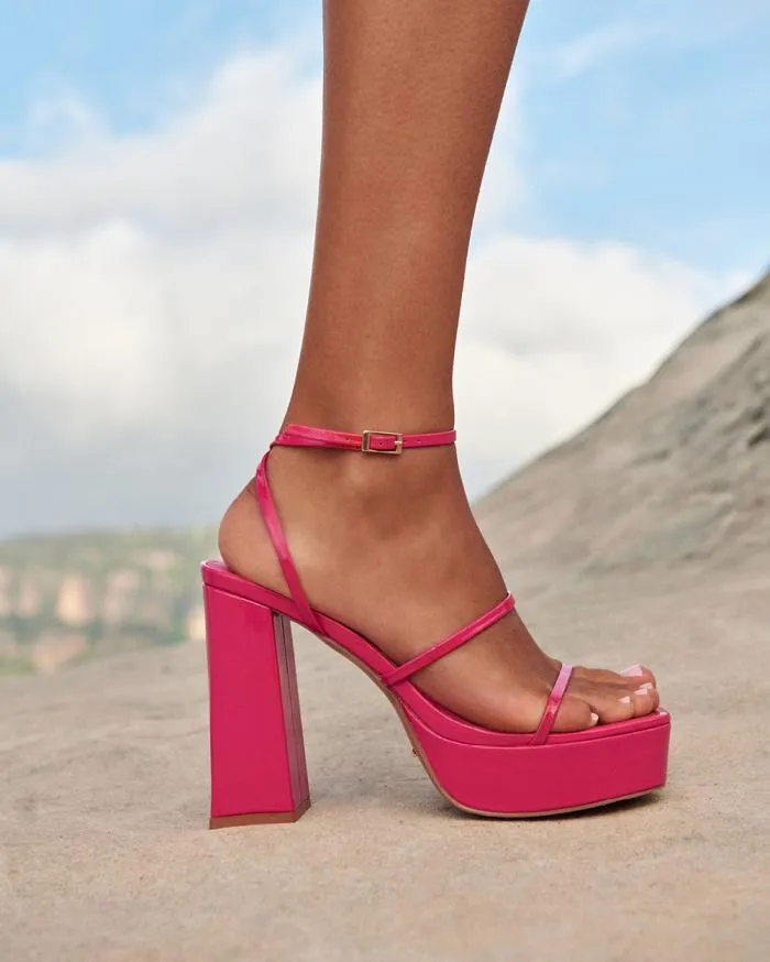 Heels Billini Block Heels VINCIJA WILD BERRY PATENT