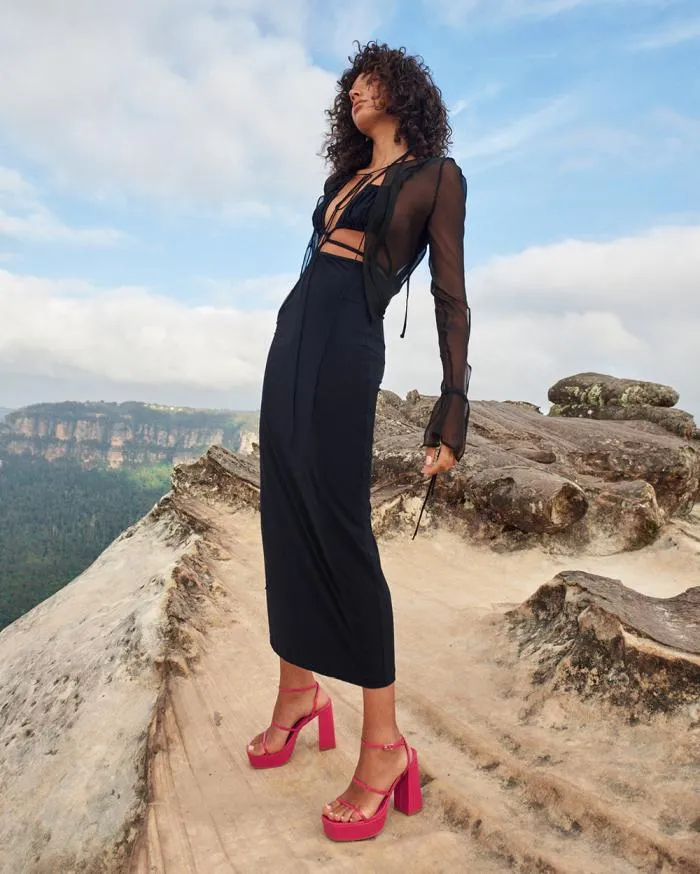 Heels Billini Block Heels VINCIJA WILD BERRY PATENT