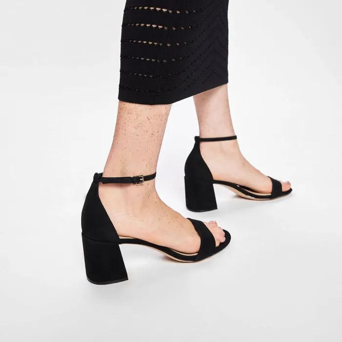 Heels Women ALDO Pristine Black Strappy Sandal