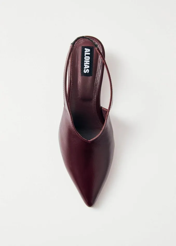 Heels Women ALOHAS Eros Burgundy Leather Pumps