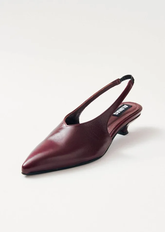 Heels Women ALOHAS Eros Burgundy Leather Pumps