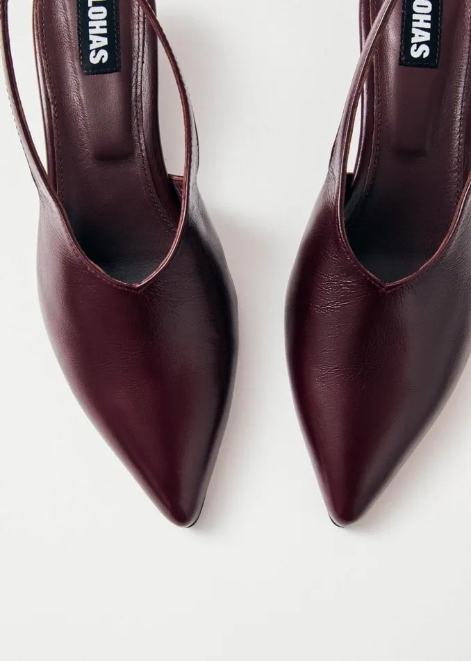 Heels Women ALOHAS Eros Burgundy Leather Pumps