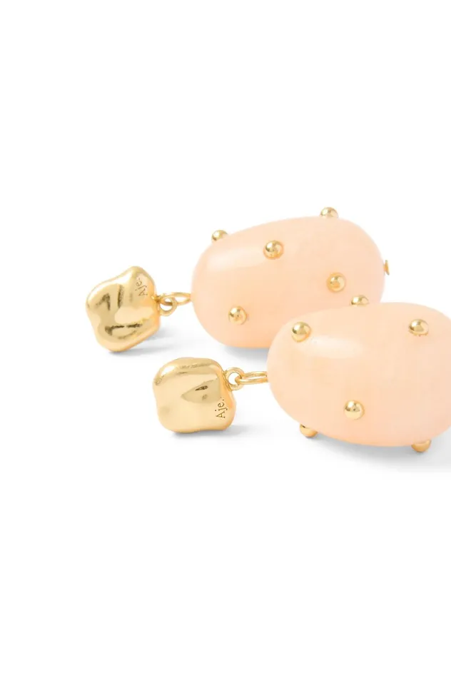 Helena Stone Drop Studs Goldblush Women Aje Jewelry