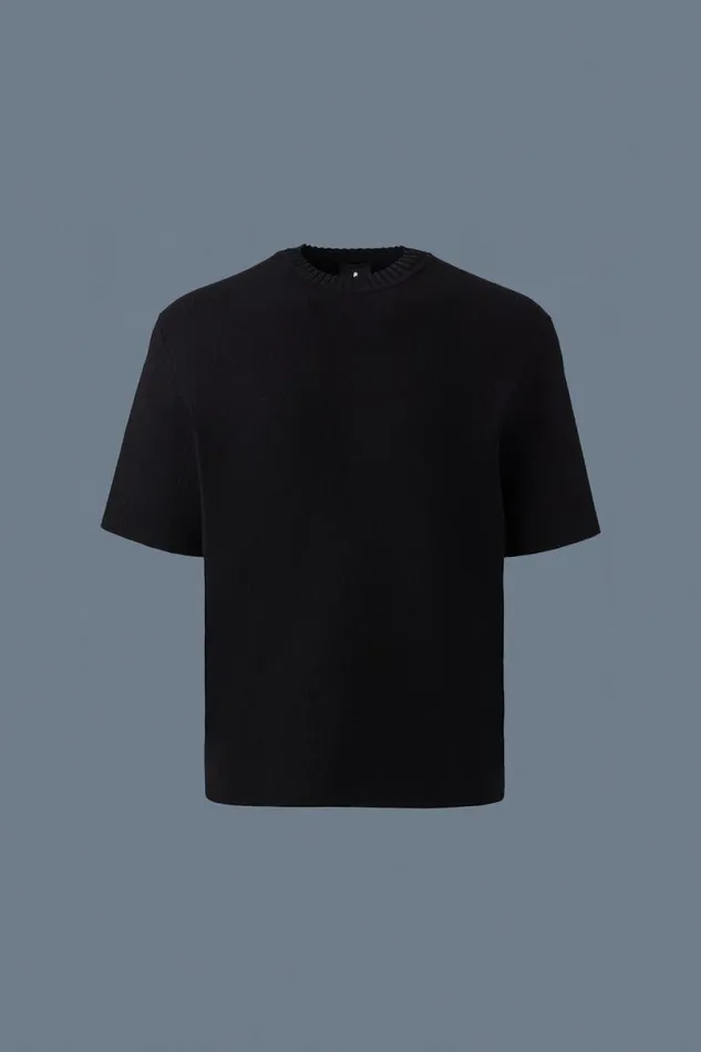Hoodies and Tops Men Mackage ABRAM Stretch Viscose Knit Top Black