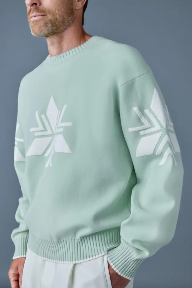 Hoodies and Tops Men Mackage BENTLEYSF Jacquard Snowflake Knit Sweater Blackcream