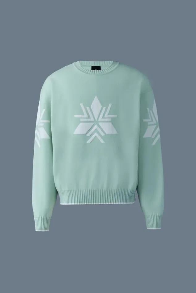 Hoodies and Tops Men Mackage BENTLEYSF Jacquard Snowflake Knit Sweater Blackcream Hoodies and Tops Men Mackage BENTLEYSF Jacquard Snowflake Knit Sweater Blackcream