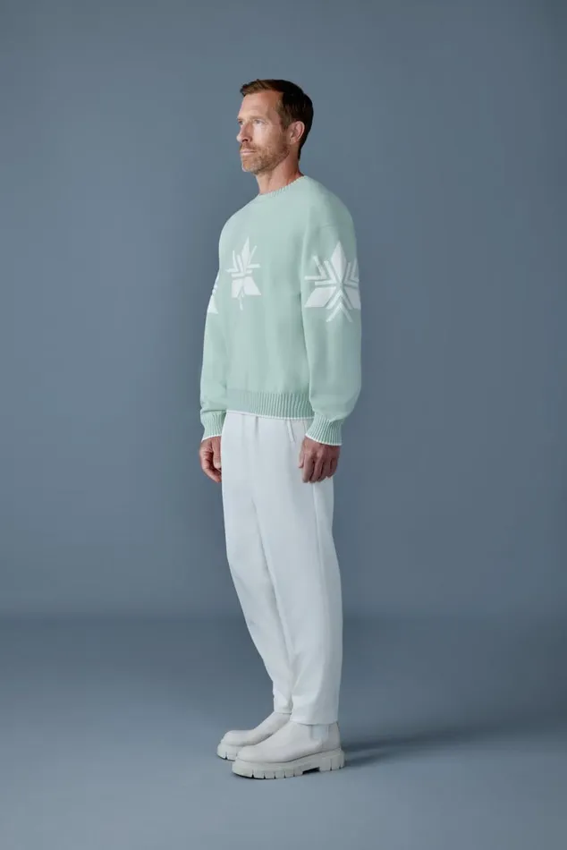 Hoodies and Tops Men Mackage BENTLEYSF Jacquard Snowflake Knit Sweater Blackcream Hoodies and Tops Men Mackage BENTLEYSF Jacquard Snowflake Knit Sweater Blackcream