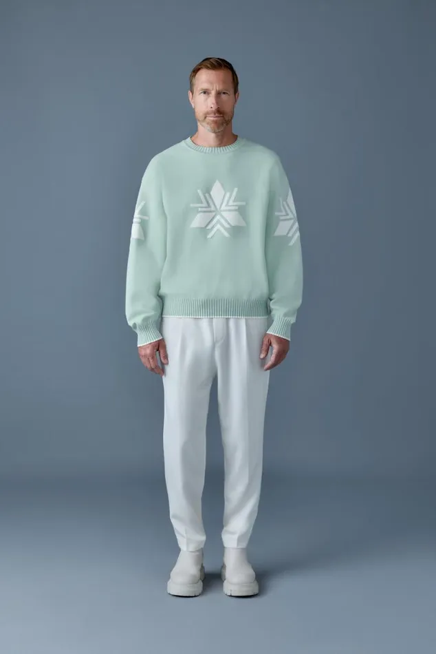 Hoodies and Tops Men Mackage BENTLEYSF Jacquard Snowflake Knit Sweater Blackcream Hoodies and Tops Men Mackage BENTLEYSF Jacquard Snowflake Knit Sweater Blackcream