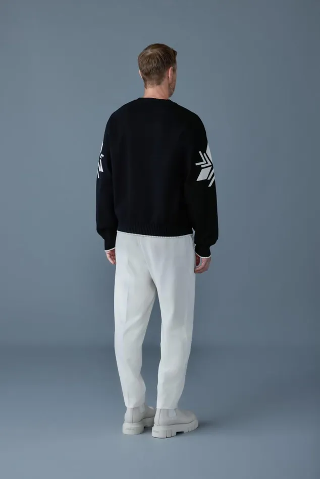 Hoodies and Tops Men Mackage BENTLEYSF Jacquard Snowflake Knit Sweater Blackcream Hoodies and Tops Men Mackage BENTLEYSF Jacquard Snowflake Knit Sweater Blackcream