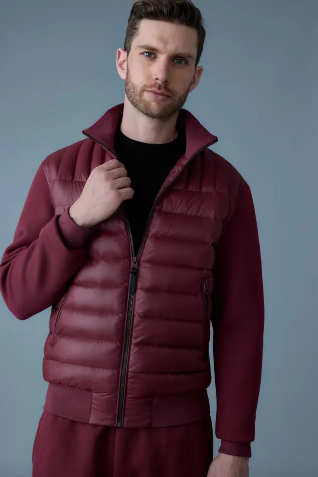 Hoodies and Tops Men Mackage COLLINR Nano Down Mixed Media Bomber Jacket Black Hoodies and Tops Men Mackage COLLINR Nano Down Mixed Media Bomber Jacket Black