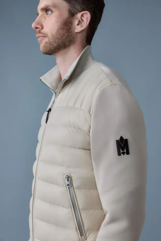 Hoodies and Tops Men Mackage COLLINR Nano Down Mixed Media Bomber Jacket Black Hoodies and Tops Men Mackage COLLINR Nano Down Mixed Media Bomber Jacket Black