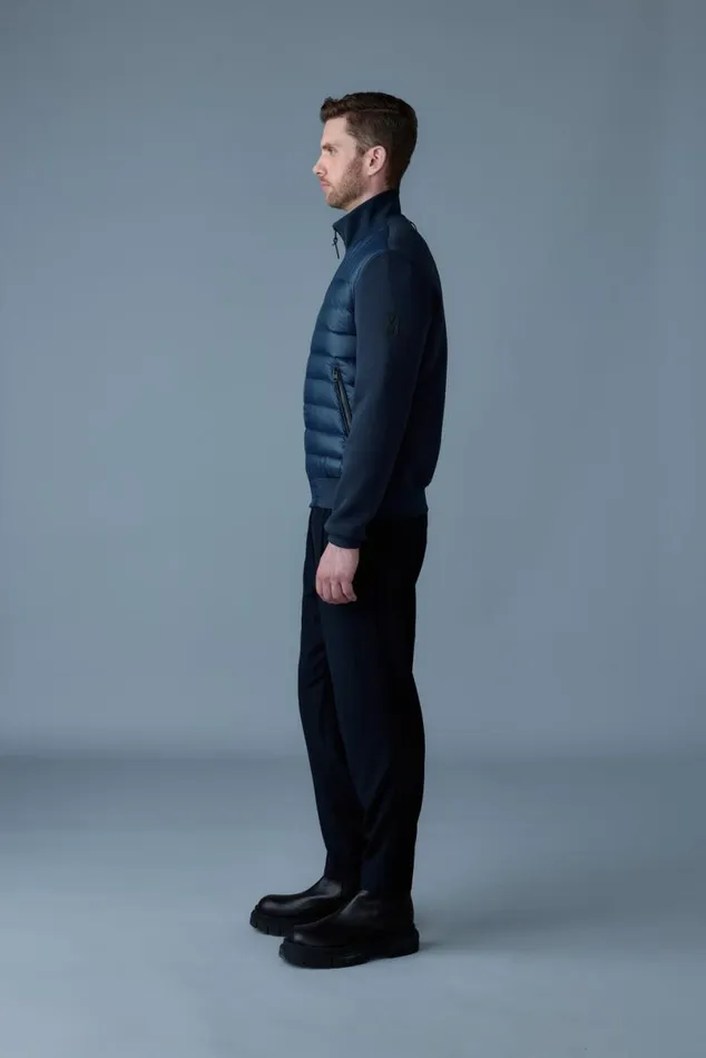 Hoodies and Tops Men Mackage COLLINR Nano Down Mixed Media Bomber Jacket Black Hoodies and Tops Men Mackage COLLINR Nano Down Mixed Media Bomber Jacket Black