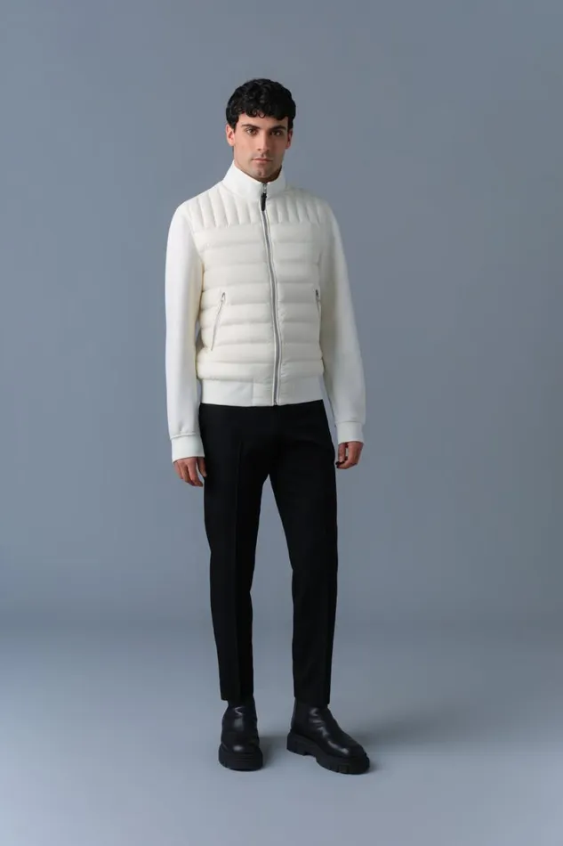 Hoodies and Tops Men Mackage COLLINR Nano Down Mixed Media Bomber Jacket Black Hoodies and Tops Men Mackage COLLINR Nano Down Mixed Media Bomber Jacket Black
