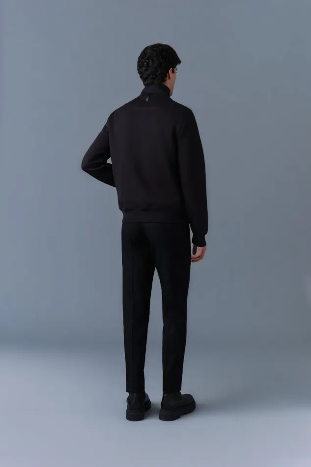 Hoodies and Tops Men Mackage COLLINR Nano Down Mixed Media Bomber Jacket Black Hoodies and Tops Men Mackage COLLINR Nano Down Mixed Media Bomber Jacket Black