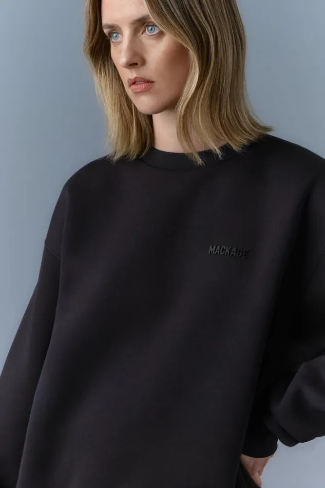 Hoodies and Tops Women Mackage JULIAN DoubleFace Jersey Sweatshirt Black Hoodies and Tops Women Mackage JULIAN DoubleFace Jersey Sweatshirt Black