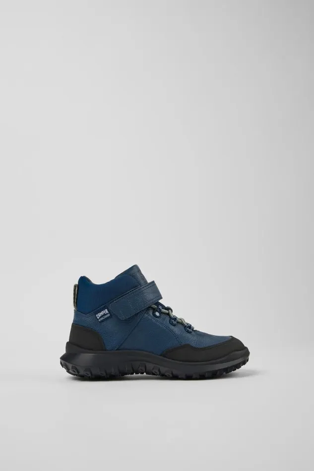 Hook And Loop Kids Camper CRCLR Dark Blue Leather And Textile Ankle Boots Hook And Loop Kids Camper CRCLR Dark Blue Leather And Textile Ankle Boots