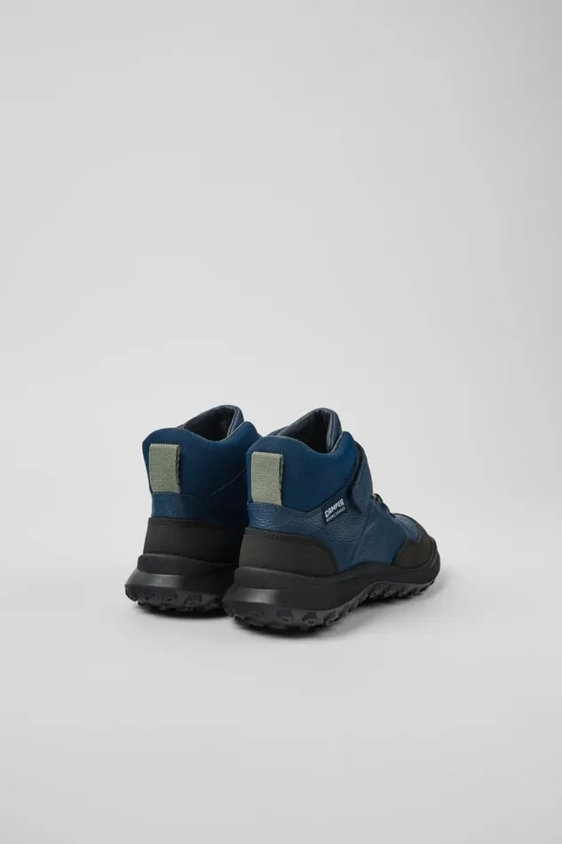 Hook And Loop Kids Camper CRCLR Dark Blue Leather And Textile Ankle Boots Hook And Loop Kids Camper CRCLR Dark Blue Leather And Textile Ankle Boots