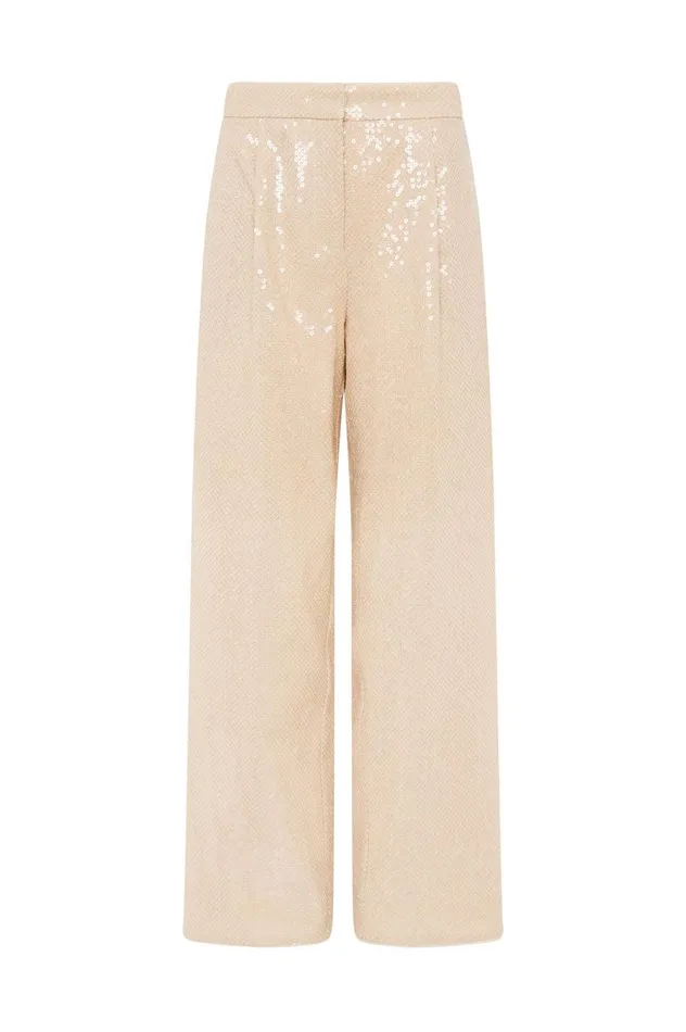 Incandescent Sequin Pant Sand Brown Women Aje Pants