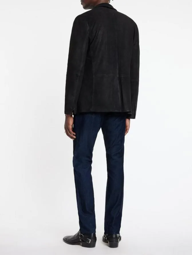 J702 8211 FLOCKED TWILL Blue Black Clothing John Varvatos Jeans
