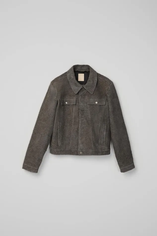 Jackets Women Camper Suede Jacket Gray Wrinkled Suede Leather Jacket Jackets Women Camper Suede Jacket Gray Wrinkled Suede Leather Jacket