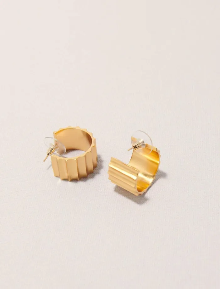 Jewelry Women Maje Tapered Gold Mini Hoop Earrings Gold