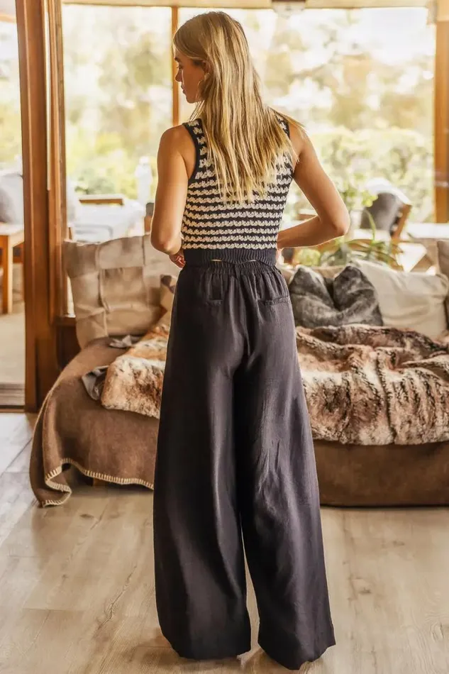 Jolie Wide Leg Pants In Black Black Women Bohme Pants