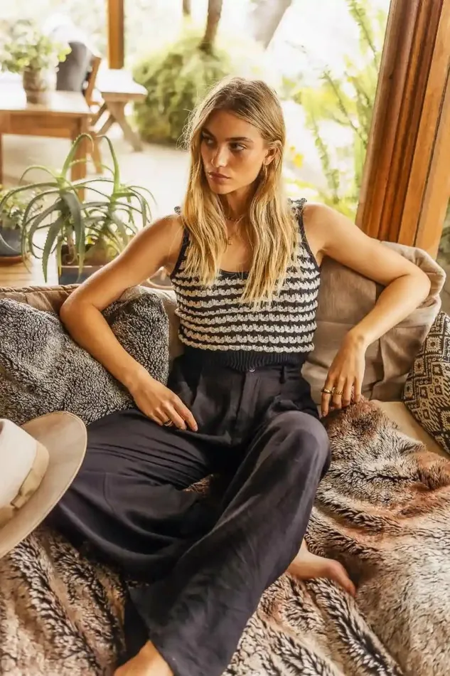 Jolie Wide Leg Pants In Black Black Women Bohme Pants
