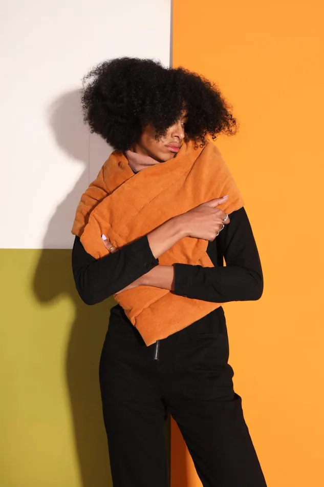 Jonas Quilted Scarf Ochre Shop LF Markey Scarves