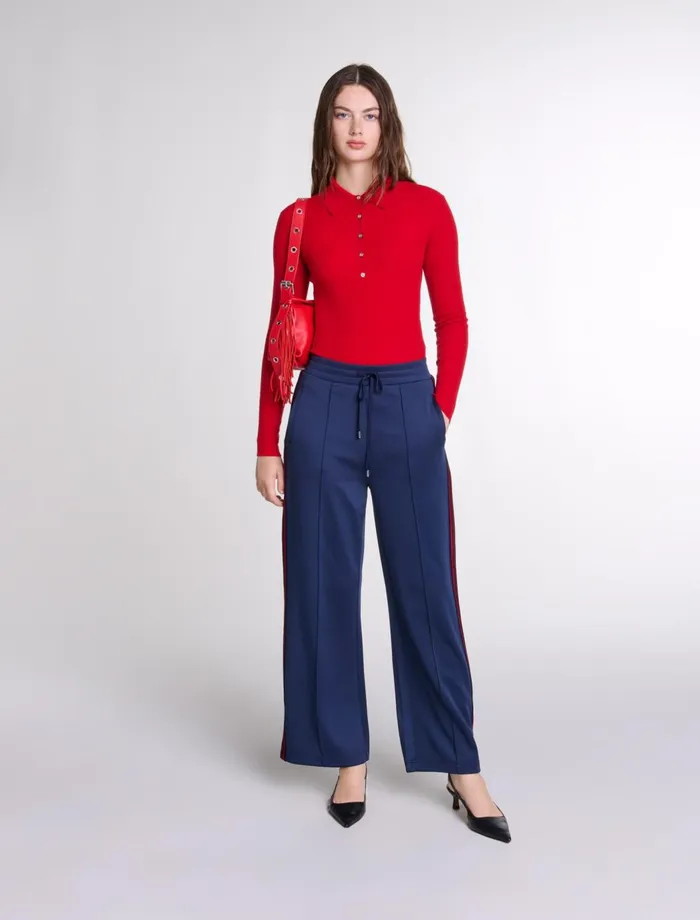 Jumpshort and Jumpsuits Women Maje Wool And Silk Bodysuit Red