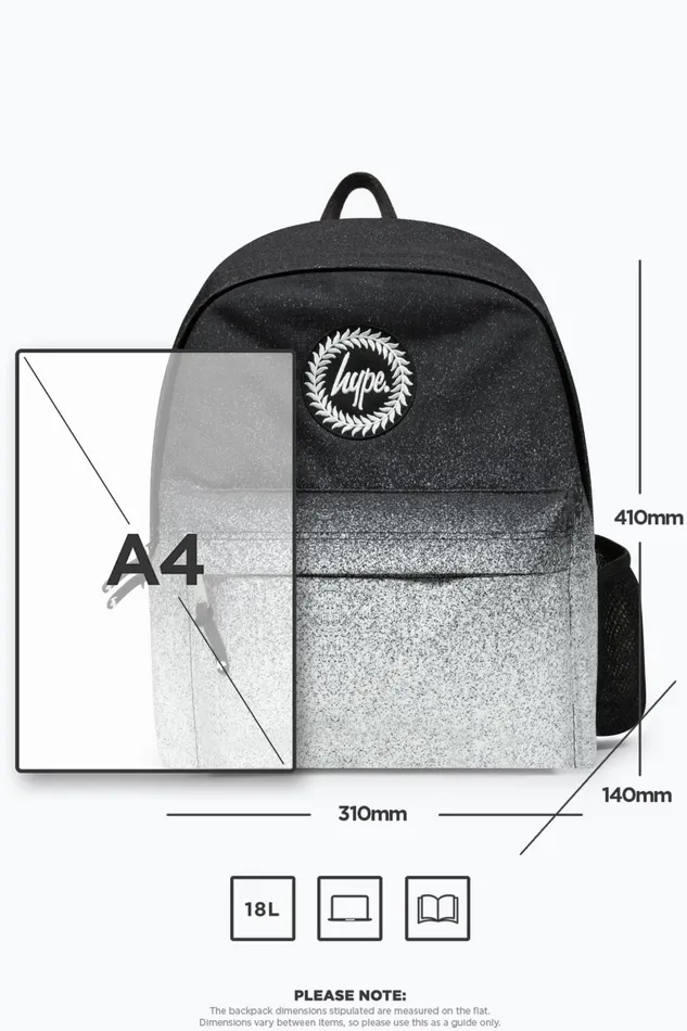 Just Hype Backpacks Hype Unisex BlackWhite Speckle Fade Iconic Kids Backpack