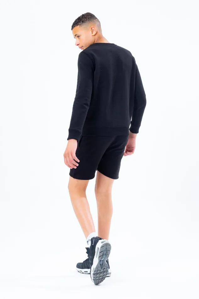 Just Hype Hoodies and Sweatshirts Hype Unisex Kids Black Script Crew Neck
