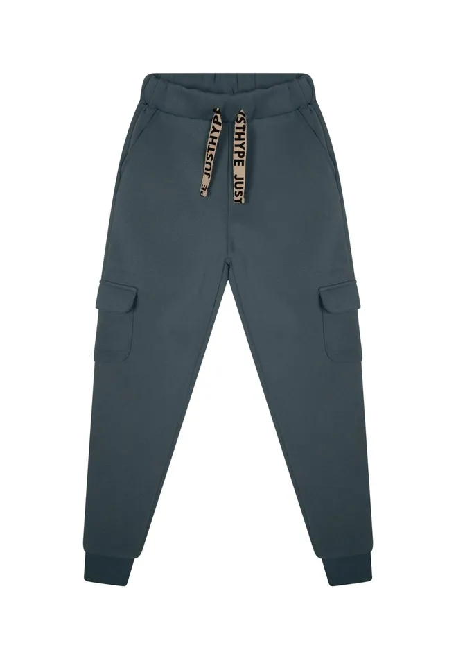 Just Hype Joggers Justhype Womens Blue Branded Drawcords Cargo Joggers