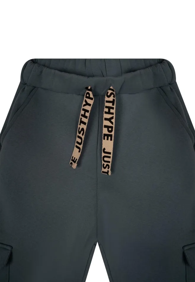 Just Hype Joggers Justhype Womens Blue Branded Drawcords Cargo Joggers