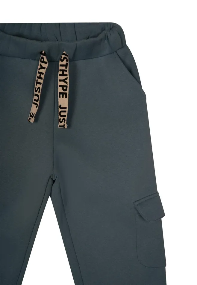 Just Hype Joggers Justhype Womens Blue Branded Drawcords Cargo Joggers