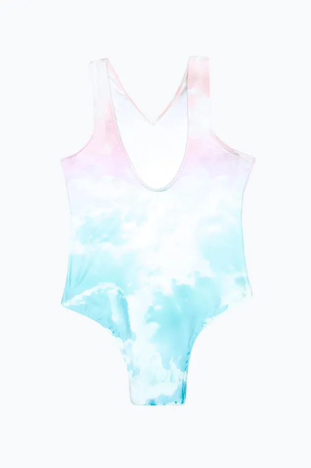 Just Hype Swimwear and Shorts Hype Girls Multi Pastel Clouds Swimsuit