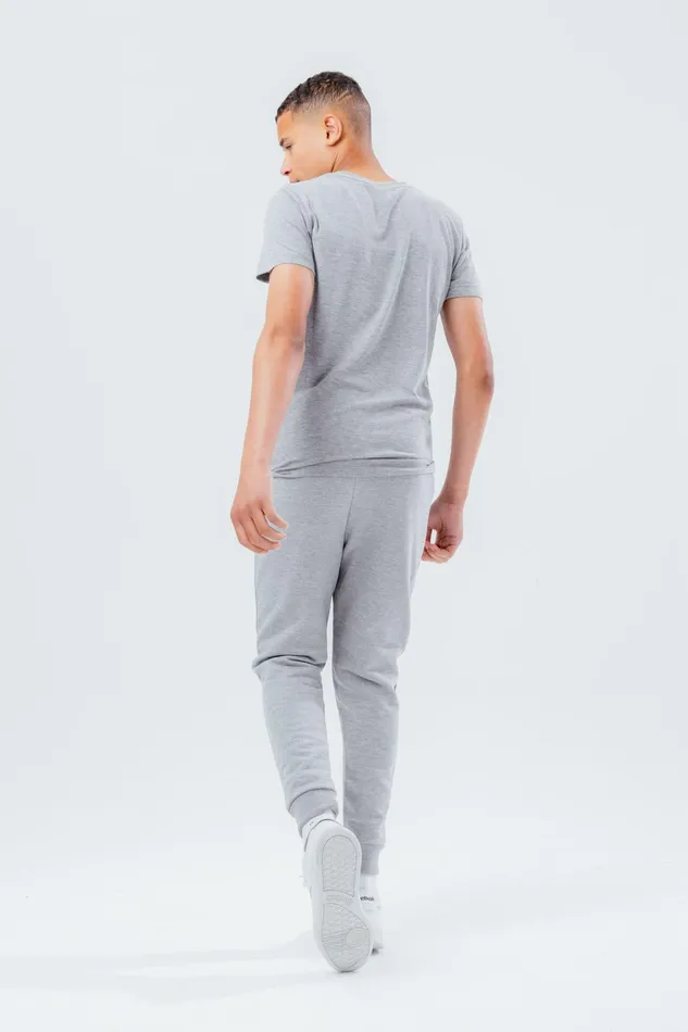 Just Hype TShirts and Vests Hype Unisex Kids Grey Marl Script TShirt
