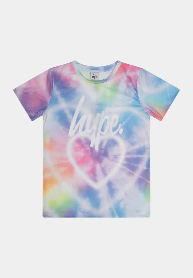 Just Hype TShirts Hype Girls Multi Heart TieDye TShirt