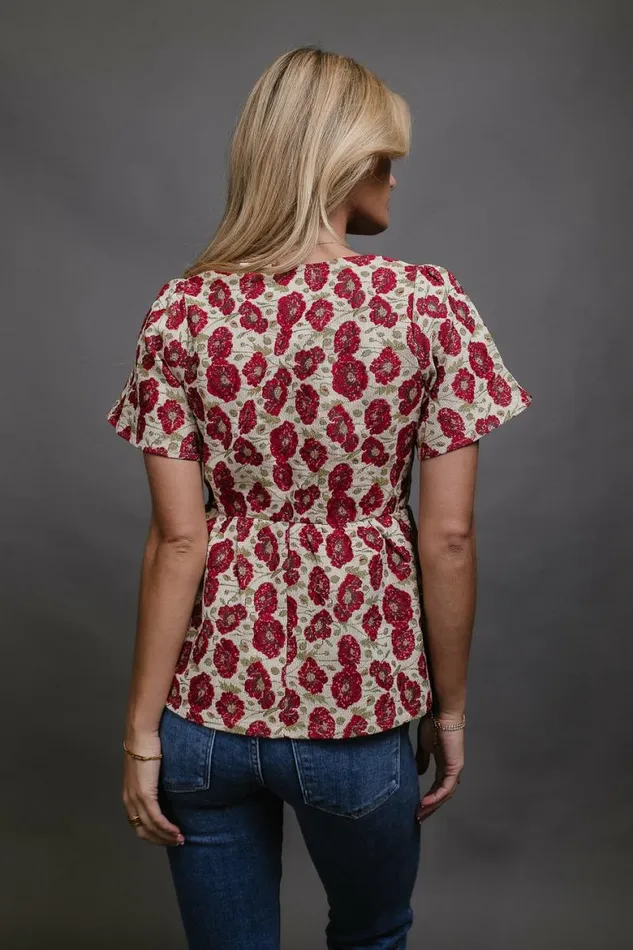 Kelly Floral Babydoll Blouse Red Women Bohme Tops