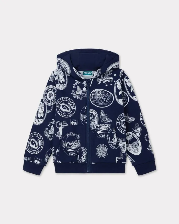 Kids 039KENZO Tour039 Cotton Sweatshirt Ink Kenzo Tshirts And Sweatshirts
