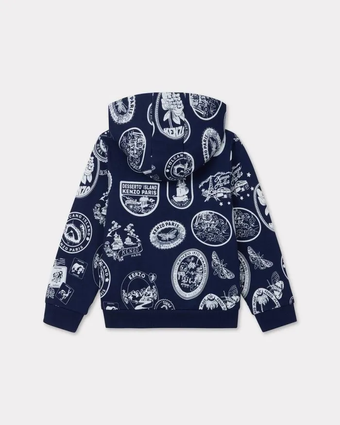 Kids 039KENZO Tour039 Cotton Sweatshirt Ink Kenzo Tshirts And Sweatshirts