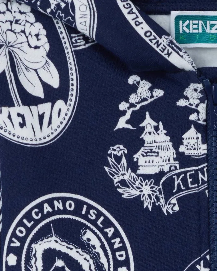 Kids 039KENZO Tour039 Cotton Sweatshirt Ink Kenzo Tshirts And Sweatshirts