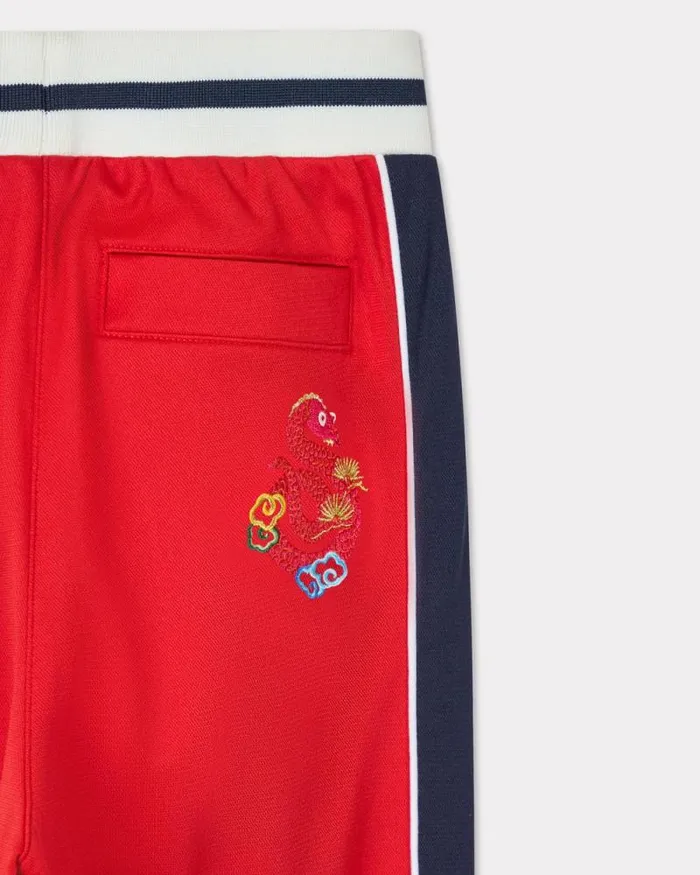 Kids 039Lunar New Year039 Embroidered Jogging Trousers Deep Orange Kenzo Pants And Shorts