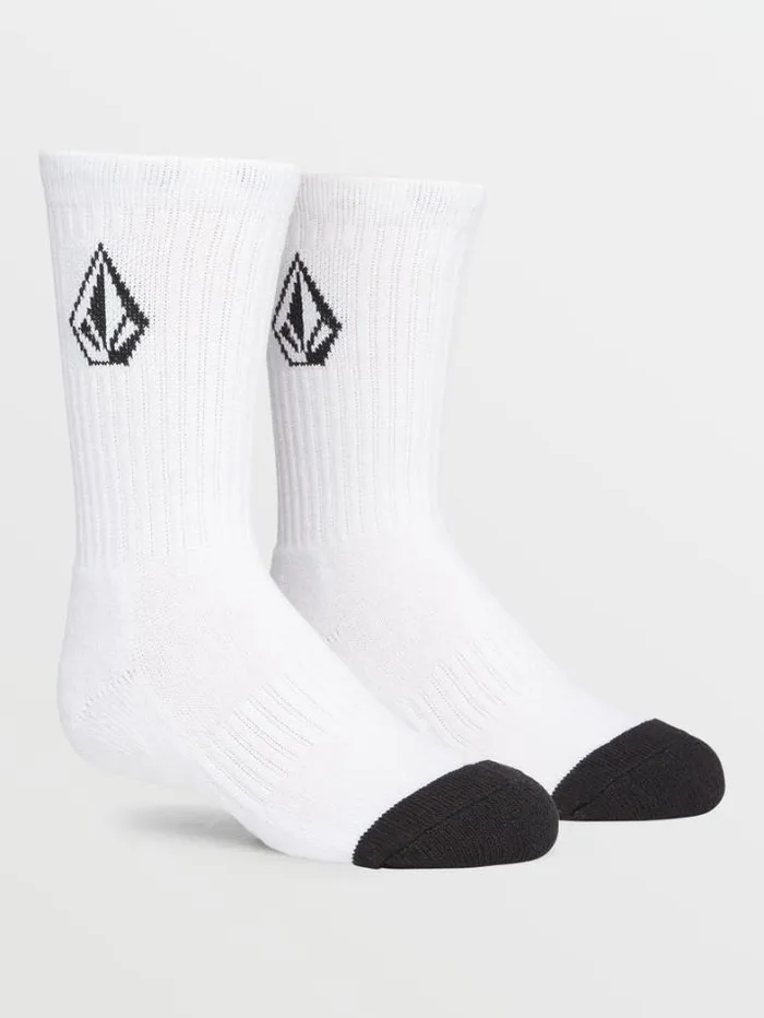 Kids Accessories Volcom Big Boys Full Stone 3 Pack Socks 8211 White
